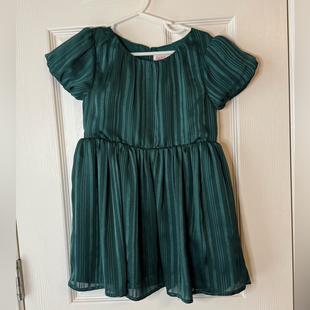 Cat & Jack Girls Green Holiday Formal Dress 4T